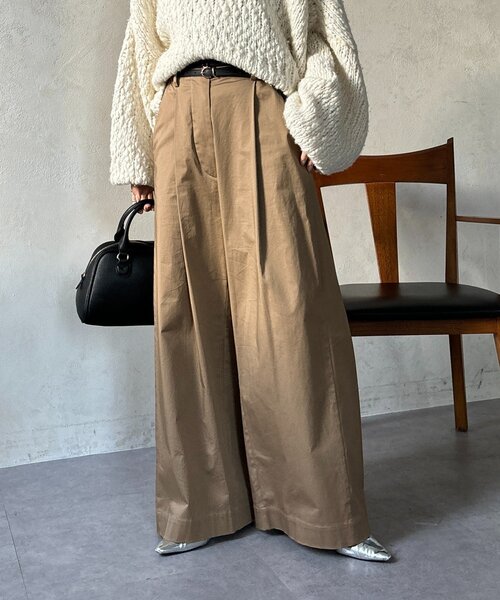 DouDou（ドゥドゥ）の「ストレッチサテンバレルパンツ（その他パンツ・レディース・ベージュ/ブラック・FREE/TM）」の19枚目の写真