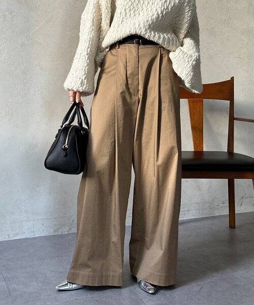 DouDou（ドゥドゥ）の「ストレッチサテンバレルパンツ（その他パンツ・レディース・ベージュ/ブラック・FREE/TM）」の21枚目の写真