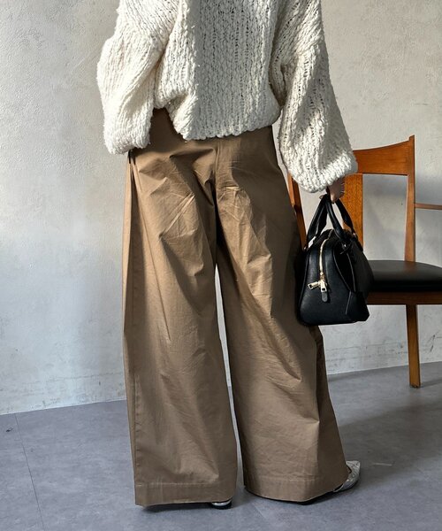 DouDou（ドゥドゥ）の「ストレッチサテンバレルパンツ（その他パンツ・レディース・ベージュ/ブラック・FREE/TM）」の22枚目の写真