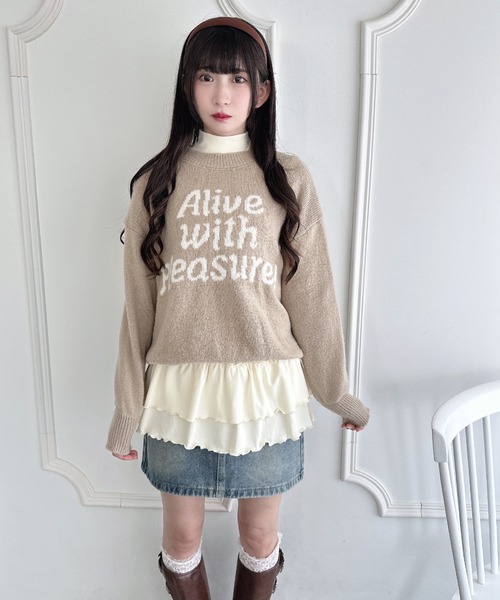 Loueme（ルエム）の「裾フリルティアードハイネックトップス（Tシャツ/カットソー・レディース・ホワイト/ブラウン・FREE）」の10枚目の写真