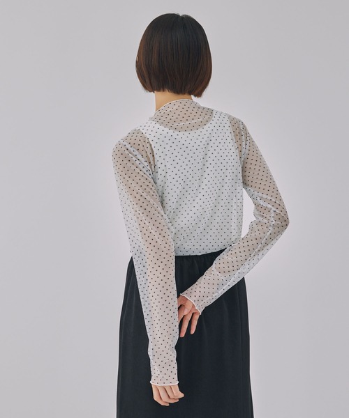 メルカドット Unblend】ドット柄シアー長袖トップス MONO-MART LADY'S│MONO