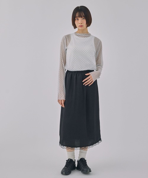 メルカドット Unblend】ドット柄シアー長袖トップス MONO-MART LADY'S│MONO