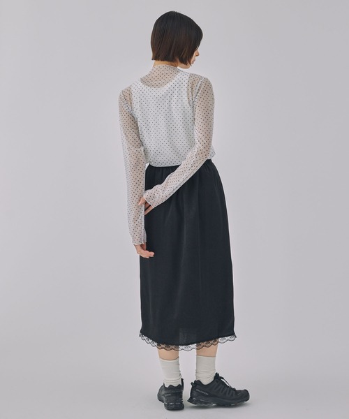 Unblend（アンブレンド）の「【Unblend】ドット柄シアー長袖トップス（Tシャツ/カットソー・レディース・ライトブルー/ブラック/オフホワイト・FREE）」の19枚目の写真