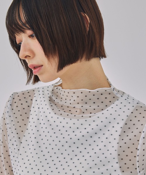 Unblend】ドット柄シアー長袖トップス MONO-MART LADY'S│MONO