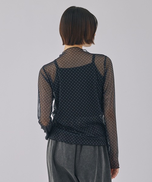 Unblend】ドット柄シアー長袖トップス Unblend│MONO-MART [モノマート