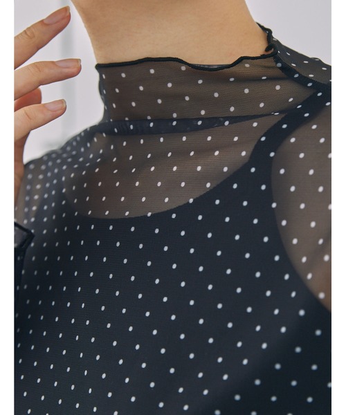 Unblend】ドット柄シアー長袖トップス MONO-MART LADY'S│MONO-MART