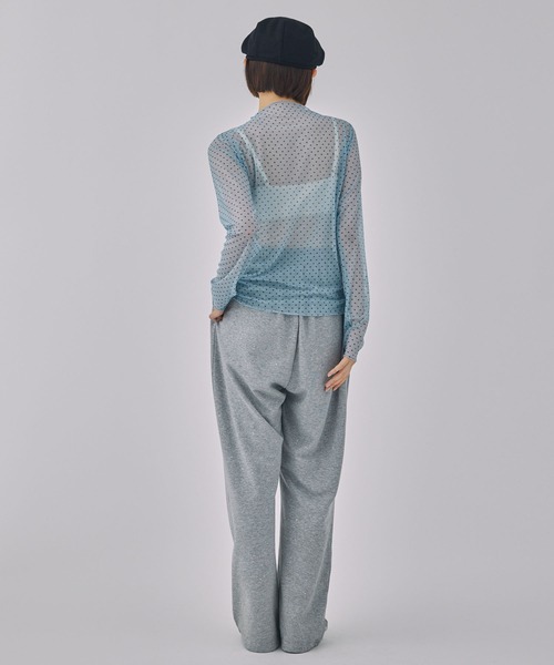 Unblend（アンブレンド）の「【Unblend】ドット柄シアー長袖トップス（Tシャツ/カットソー・レディース・ライトブルー/ブラック/オフホワイト・FREE）」の5枚目の写真