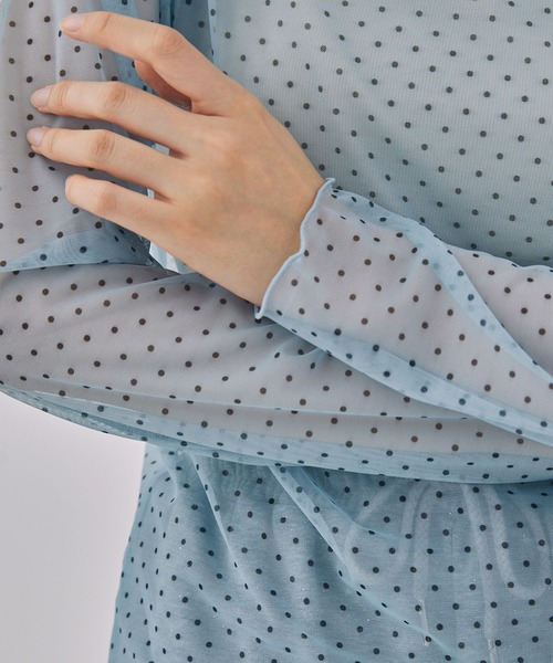 Unblend】ドット柄シアー長袖トップス MONO-MART LADY'S│MONO