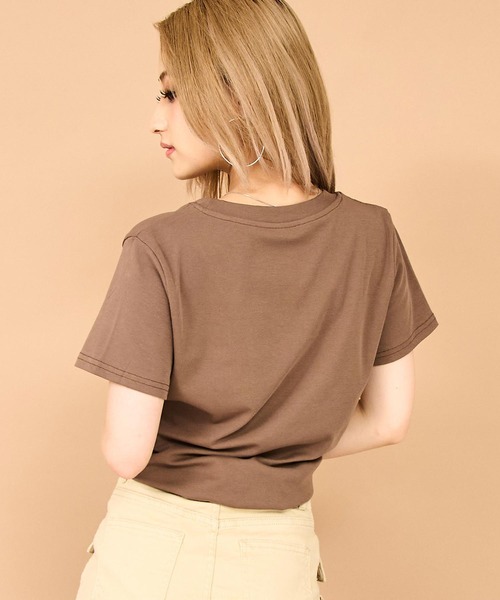 ANAP（アナップ）の「発泡 プリント ハート ロゴ タイト Tシャツ（Tシャツ/カットソー・レディース・ブラウン/ホワイト/レッド/ブラック・FREE）」の18枚目の写真