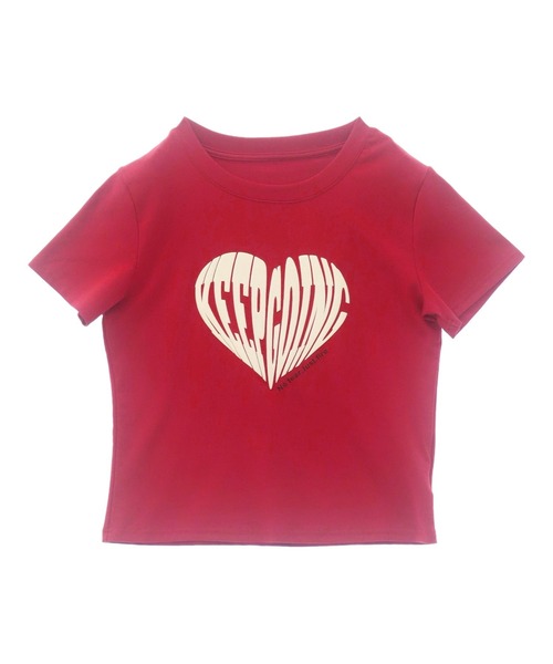 ANAP（アナップ）の「発泡 プリント ハート ロゴ タイト Tシャツ（Tシャツ/カットソー・レディース・ブラウン/ホワイト/レッド/ブラック・FREE）」の5枚目の写真