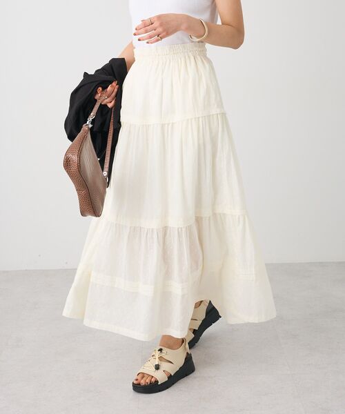 CRAFT STANDARD BOUTIQUE(クラフトスタンダードブティック)の「ドット刺繍スカート(スカート・レディース・グリーン/アイボリー/ブラック・FREE)」の5枚目の写真