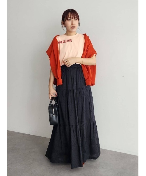 新品同様 Arpege story ドット刺繍オーガンスカート ブラウン 15_000000019998.jpg?1681288846