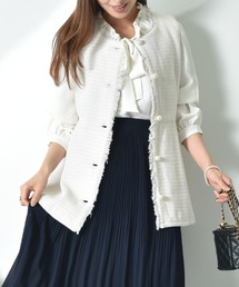 INTERPLANET | ツイードペプラムパールボタンジレ(その他アウター)