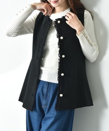 INTERPLANET（インタープラネット）の「ツイードペプラムパールボタンジレ（その他アウター）」