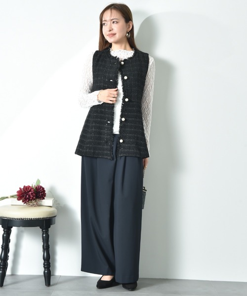 INTERPLANET（インタープラネット）の「ツイードペプラムパールボタンジレ（その他アウター・レディース・ブラック系その他/オフホワイト/ブラック・FREE）」の21枚目の写真