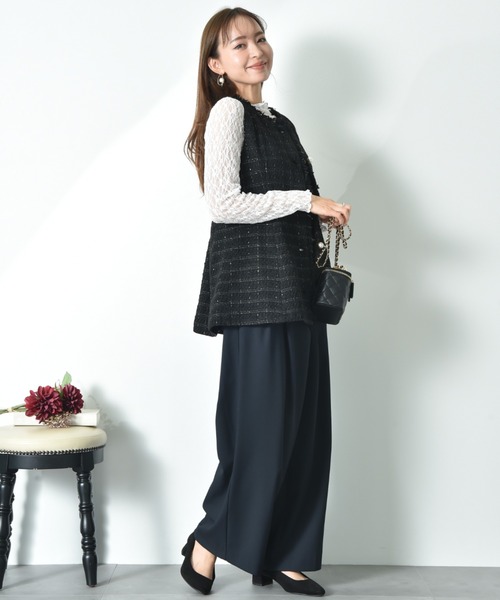 INTERPLANET（インタープラネット）の「ツイードペプラムパールボタンジレ（その他アウター・レディース・ブラック系その他/オフホワイト/ブラック・FREE）」の17枚目の写真