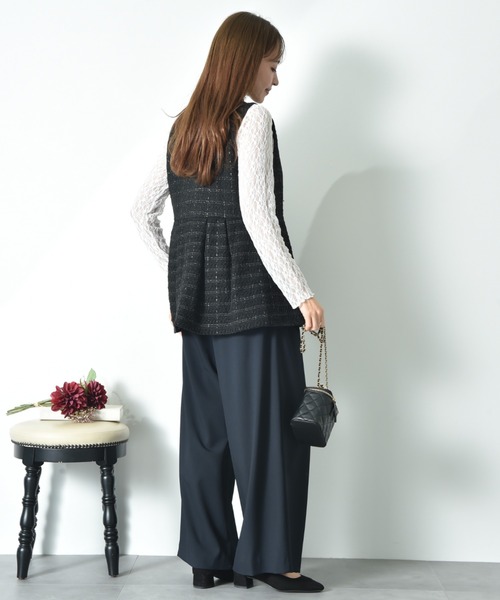 INTERPLANET（インタープラネット）の「ツイードペプラムパールボタンジレ（その他アウター・レディース・ブラック系その他/オフホワイト/ブラック・FREE）」の18枚目の写真