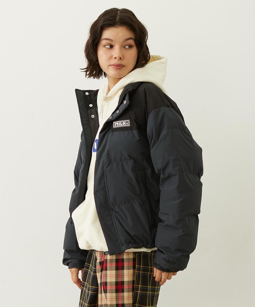 MILKFED.（ミルクフェド）の「BAR PATCH PUFFER JACKET（ダウンジャケット/コート・レディース・ブラック/オフホワイト/ライトピンク・S/M）」の16枚目の写真