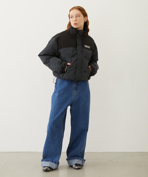 MILKFED.（ミルクフェド）の「BAR PATCH PUFFER JACKET（ダウンジャケット/コート・レディース・ブラック/オフホワイト/ライトピンク・S/M）」の7枚目の写真