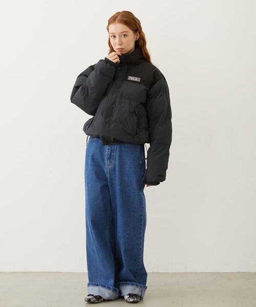 MILKFED.（ミルクフェド）の「BAR PATCH PUFFER JACKET（ダウンジャケット/コート・レディース・ブラック/オフホワイト/ライトピンク・S/M）」の9枚目の写真
