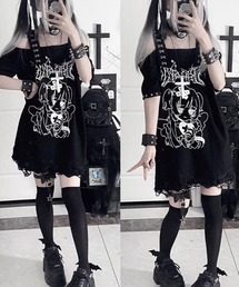 tシャツ A'GEM/9 × .kom「TricuspidC/トライカスピッドシー」グラフィックチェーン付きビッグTシャツ レディース メンズ A'GEM/9 × .kom『TricuspidC/トライカスピッドシー