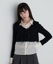 RAY CASSIN | シャツ襟レイヤードカーディガン(カーディガン/ボレロ)