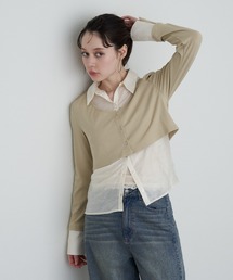 RAY CASSIN | シャツ襟レイヤードカーディガン(カーディガン/ボレロ)