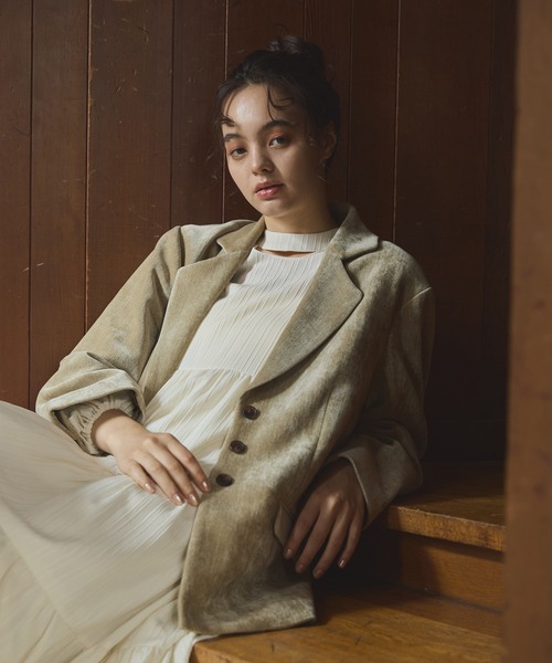 【 OLUN 】 ルーズベーシックモールジャケット ベージュ S Loose basic mall jacket / ルーズベーシックモールジャケット