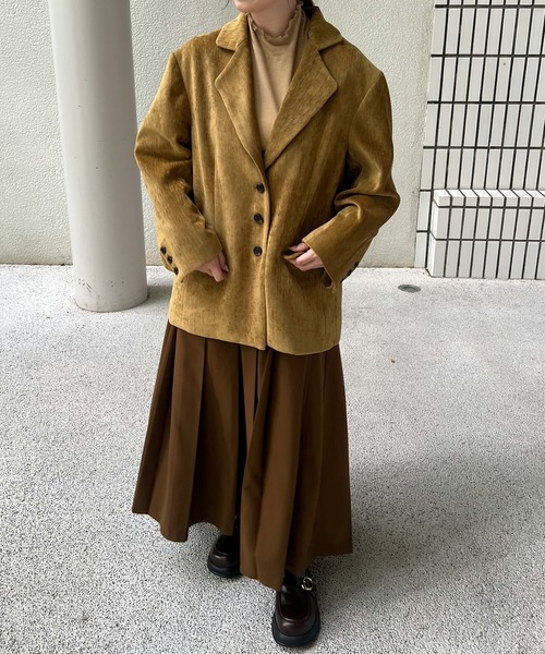 【OLUN】 ルーズベーシックモールジャケット Mサイズ マスタード Loose basic mall jacket / ルーズベーシックモールジャケット