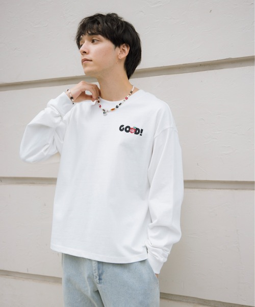 kaoyorinakami(カオヨリナカミ)の「GOOD long tee / グットロンT(Tシャツ/カットソー・メンズ・ホワイト/ブラック・SMALL/MEDIUM/LARGE/X-LARGE)」の8枚目の写真