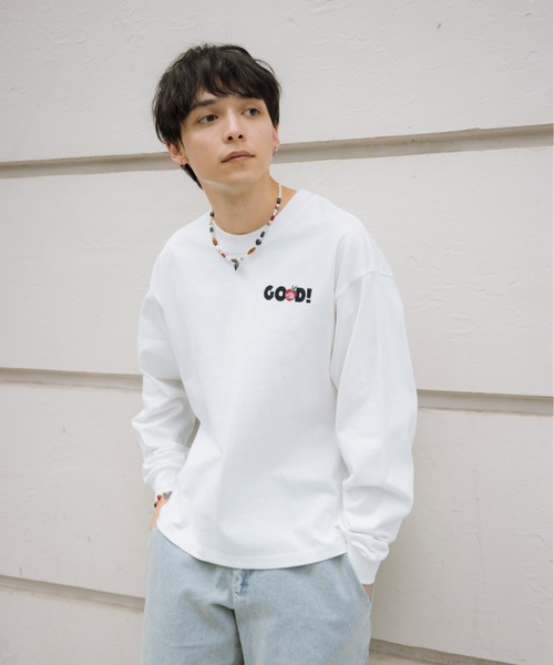 kaoyorinakami(カオヨリナカミ)の「GOOD long tee / グットロンT(Tシャツ/カットソー・メンズ・ホワイト/ブラック・SMALL/MEDIUM/LARGE/X-LARGE)」の9枚目の写真