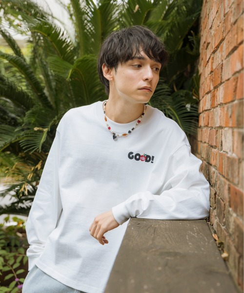 kaoyorinakami(カオヨリナカミ)の「GOOD long tee / グットロンT(Tシャツ/カットソー・メンズ・ホワイト/ブラック・SMALL/MEDIUM/LARGE/X-LARGE)」の6枚目の写真
