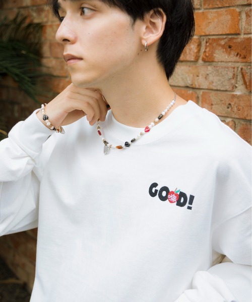 kaoyorinakami(カオヨリナカミ)の「GOOD long tee / グットロンT(Tシャツ/カットソー・メンズ・ホワイト/ブラック・SMALL/MEDIUM/LARGE/X-LARGE)」の4枚目の写真