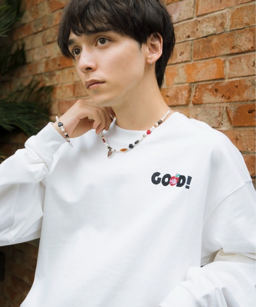 kaoyorinakami(カオヨリナカミ)の「GOOD long tee / グットロンT(Tシャツ/カットソー・メンズ・ホワイト/ブラック・SMALL/MEDIUM/LARGE/X-LARGE)」の5枚目の写真