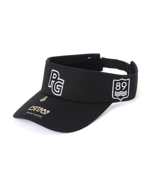 PEARLY GATES(パーリーゲイツ)の「【PEARLY GATES】PGロゴベーシックバイザー (UNISEX)(サンバイザー・レディース・ブラック・FREE)」の1枚目の写真