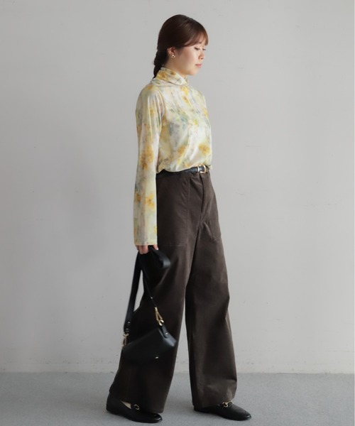NOMBRE IMPAIR(ノンブルアンペール)の「水彩シアーメッシュ ハイネックP/O(Tシャツ/カットソー・レディース・イエロー/ピンク・FREE)」の5枚目の写真