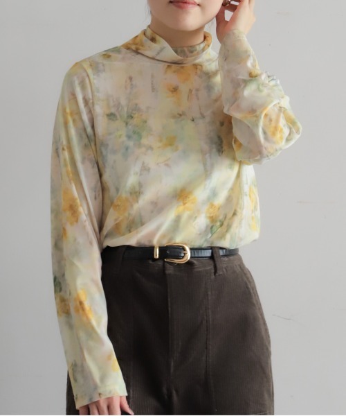 NOMBRE IMPAIR(ノンブルアンペール)の「水彩シアーメッシュ ハイネックP/O(Tシャツ/カットソー・レディース・イエロー/ピンク・FREE)」の10枚目の写真