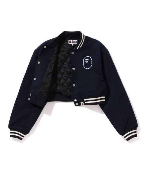 A BATHING APE CROPPED VARSITY JACKET（ミリタリージャケット）｜A