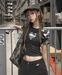 カモフラージュLOVEクロップドTシャツ