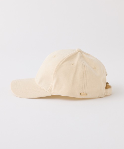 COLLAGE GALLARDAGALANTE（コラージュガリャルダガランテ）の「コットンフェイクスェードキャップ（キャップ・レディース・ブラック/オフホワイト・FREE）」の3枚目の写真