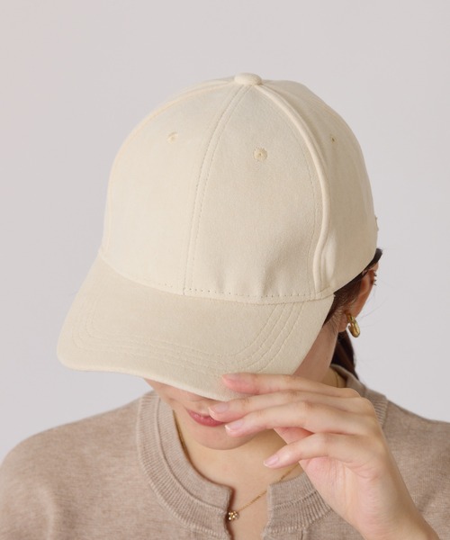 COLLAGE GALLARDAGALANTE（コラージュガリャルダガランテ）の「コットンフェイクスェードキャップ（キャップ・レディース・ブラック/オフホワイト・FREE）」の8枚目の写真