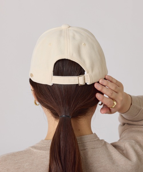 COLLAGE GALLARDAGALANTE（コラージュガリャルダガランテ）の「コットンフェイクスェードキャップ（キャップ・レディース・ブラック/オフホワイト・FREE）」の10枚目の写真