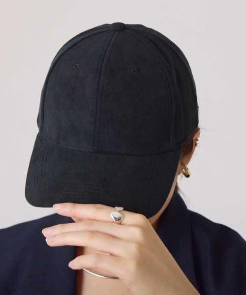 COLLAGE GALLARDAGALANTE（コラージュガリャルダガランテ）の「コットンフェイクスェードキャップ（キャップ・レディース・ブラック/オフホワイト・FREE）」の11枚目の写真