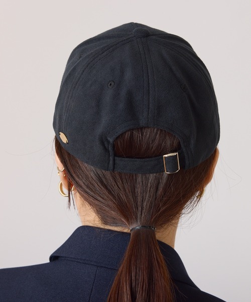 COLLAGE GALLARDAGALANTE（コラージュガリャルダガランテ）の「コットンフェイクスェードキャップ（キャップ・レディース・ブラック/オフホワイト・FREE）」の12枚目の写真