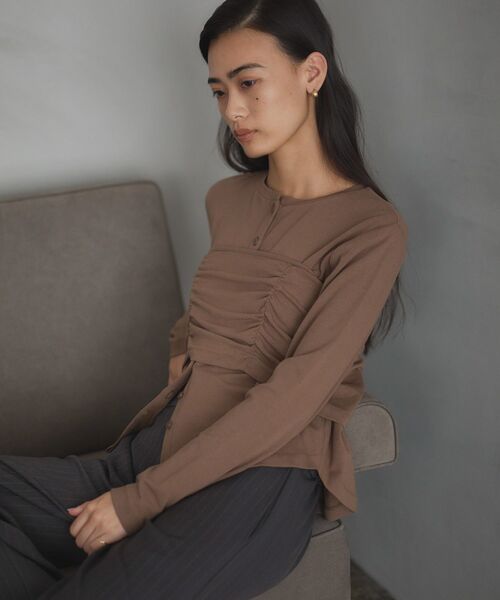 CRAFT STANDARD BOUTIQUE(クラフトスタンダードブティック)の「2点セット/カーディガン&ビスチェ(カーディガン/ボレロ・レディース・杢グレー/モカ・FREE)」の12枚目の写真