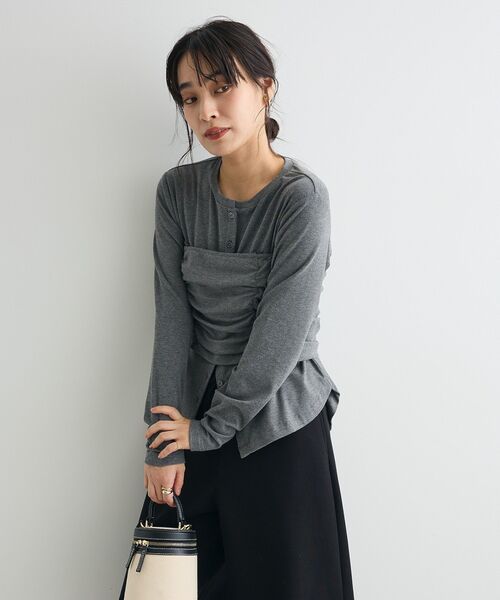 CRAFT STANDARD BOUTIQUE(クラフトスタンダードブティック)の「2点セット/カーディガン&ビスチェ(カーディガン/ボレロ・レディース・杢グレー/モカ・FREE)」の17枚目の写真