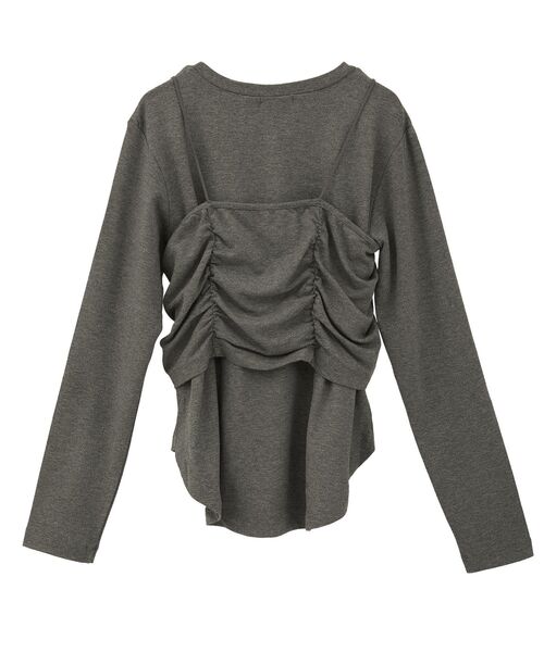 CRAFT STANDARD BOUTIQUE(クラフトスタンダードブティック)の「2点セット/カーディガン&ビスチェ(カーディガン/ボレロ・レディース・杢グレー/モカ・FREE)」の4枚目の写真