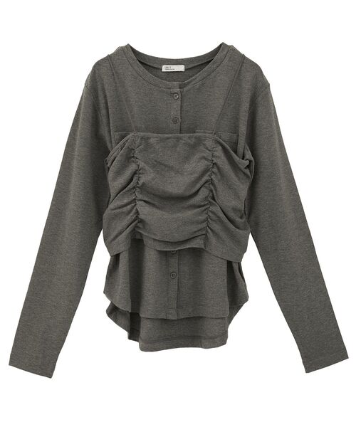 CRAFT STANDARD BOUTIQUE(クラフトスタンダードブティック)の「2点セット/カーディガン&ビスチェ(カーディガン/ボレロ・レディース・杢グレー/モカ・FREE)」の8枚目の写真