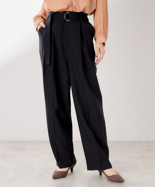 THE SHOP TK （ザ ショップ ティーケー ）の「ベルト付バレルパンツ【セットアップ可】/CAVIANシリーズ（その他パンツ・レディース・ネイビー/チャコールグレー/ブラウン系その他・13/12）」の3枚目の写真