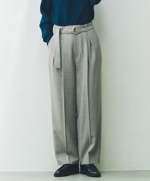 THE SHOP TK （ザ ショップ ティーケー ）の「ベルト付バレルパンツ【セットアップ可】/CAVIANシリーズ（その他パンツ・レディース・ネイビー/チャコールグレー/ブラウン系その他・13/12）」の5枚目の写真